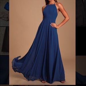 Lulus Mythical Kind Of Love Navy Blue Maxi Dress